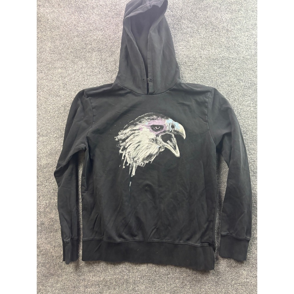 Dirk Bikkembergs Hoodie Men L Eagle Graphic Long Sleeve Pullover Sweatshirt